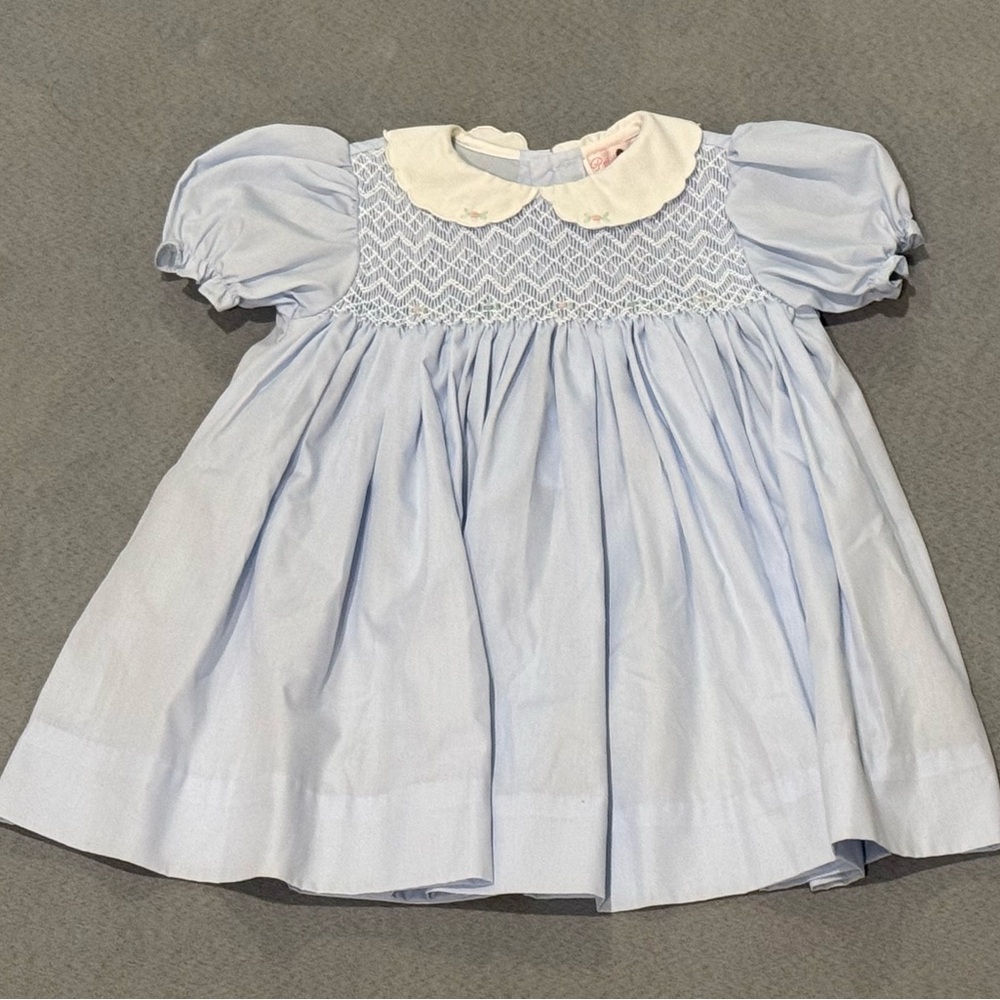 Light Blue Baby Dress with White Collar